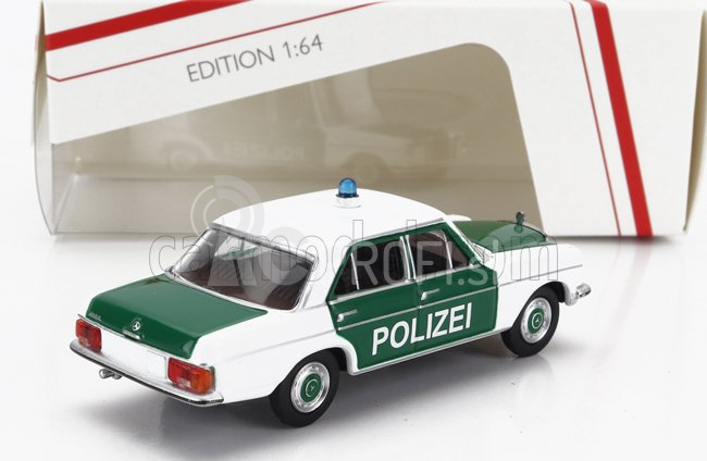Schuco Mercedes benz 200/8 Polizei 1972 1:64 zelená biela