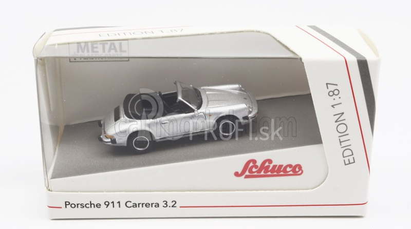 Schuco Porsche 911 3.2 Carrera Cabriolet 1989 1:87 Strieborná