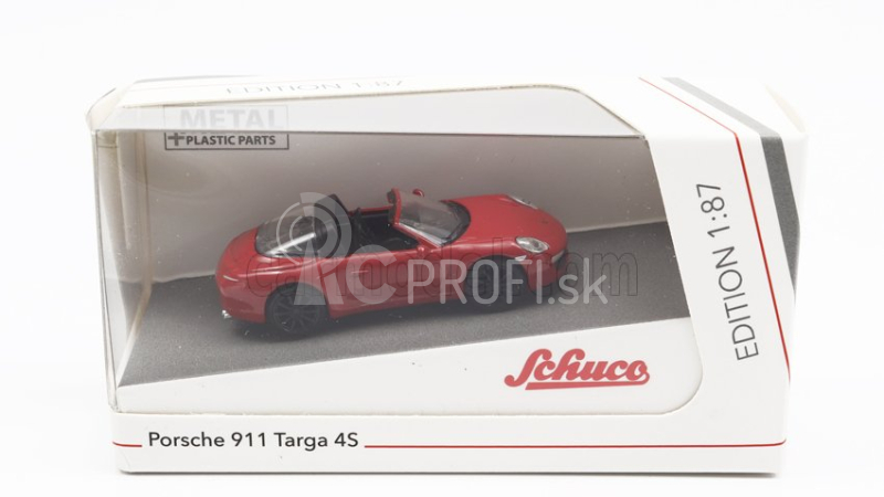 Schuco Porsche 911 991 Targa 4s Cabriolet Open 2013 1:87 Červená