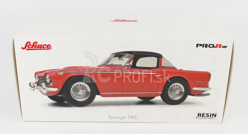 Schuco Triumph Tr5 Spider uzavretý 1968 1:18 červená čierna