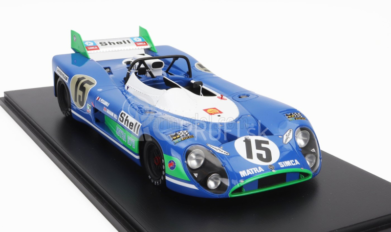 Spark-model Matra simca Ms670b 3.0l V12 Team Equipe Matra-simca Shell N 15 Winner 24h Le Mans 1972 - H.pescarolo - G.hill - Con Vetrina - S vitrínou 1:18 Bluette White