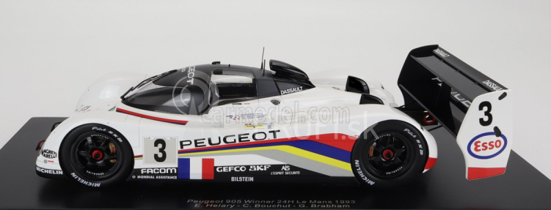 Spark-model Peugeot 905 Evo1b 3.5l V10 Team Peugeot Talbot Sport N 3 Winner Le Mans 1993 G.brabham - C.bouchut - E.helary - Con Vetrina - S vitrínou 1:18 White