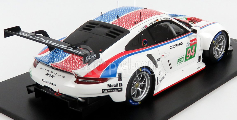 Spark-model Porsche 911 991 Rsr 4.0- Flat-6 Team Porsche Gt N 94 24h Le Mans 2019 S.muller - M.jaminet - D.olsen 1:18 White