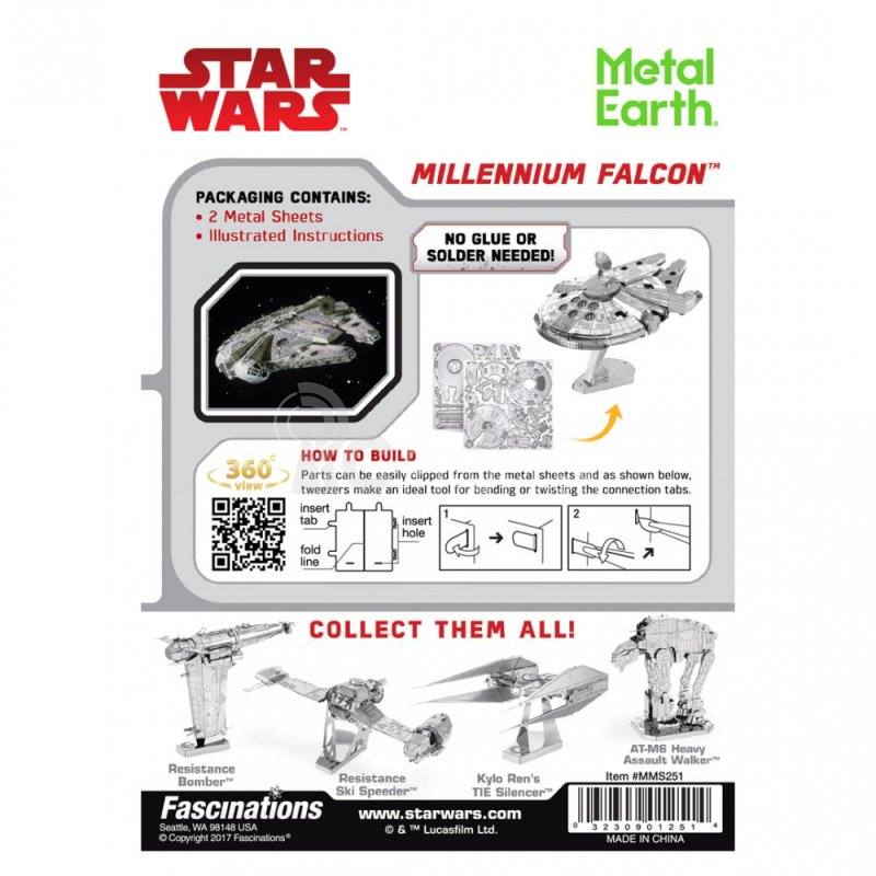 Oceľová stavebnica Star Wars Millennium Falcon