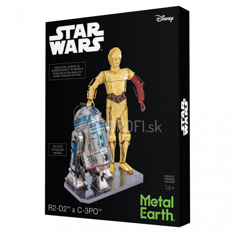 Oceľová stavebnica Star Wars C-3PO + R2-D2 box verzia