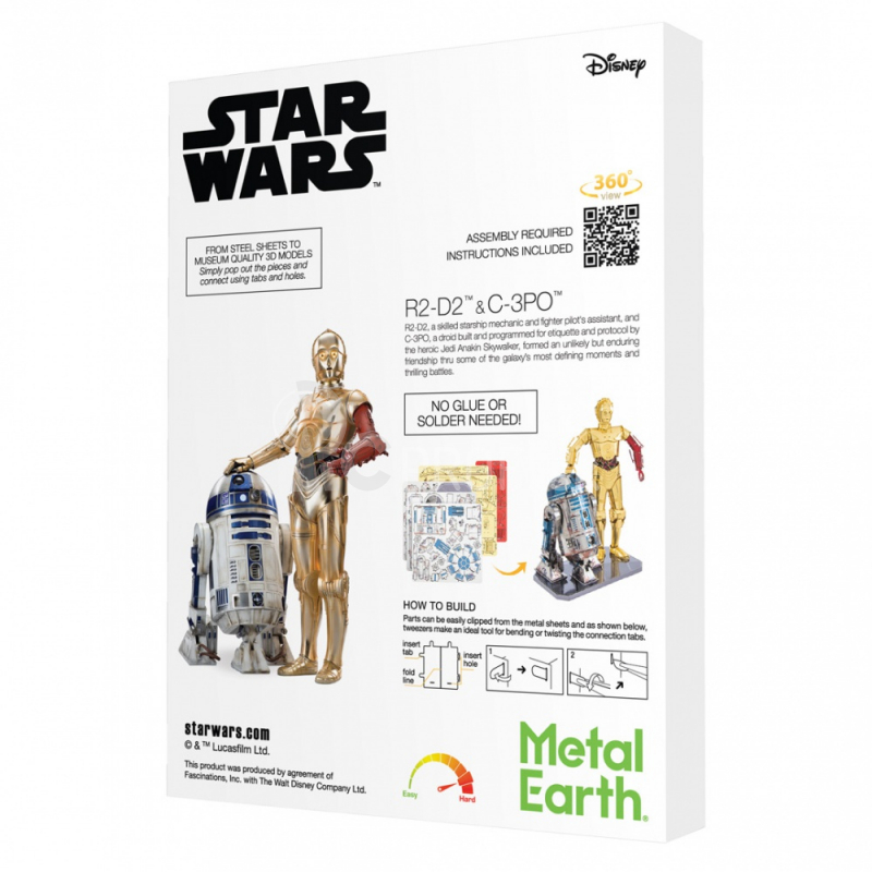 Oceľová stavebnica Star Wars C-3PO + R2-D2 box verzia
