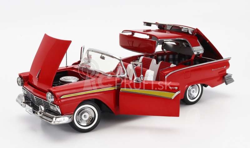 Sun-star Ford usa Fairlane 500 Skyliner Cabriolet Open 1957 1:18 Flame Red