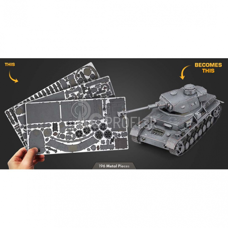 Oceľová stavebnica Panzer IV Tank