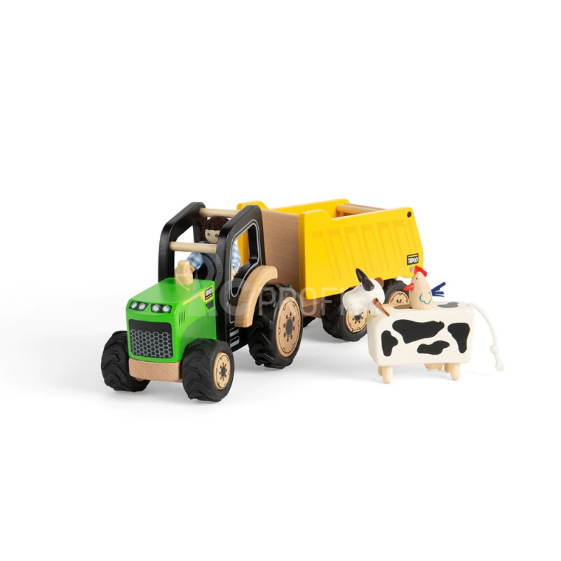 Tidlo Drevený traktor s prívesom