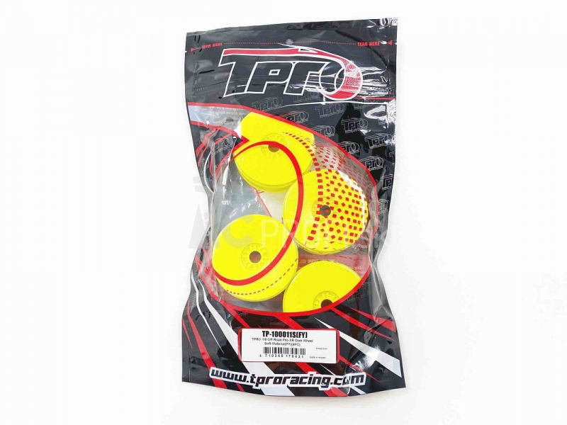 TPRO 1/8 Off-Road disky Pro-XR Race Soft/mäkká tvrdosť, žlté, 4 ks