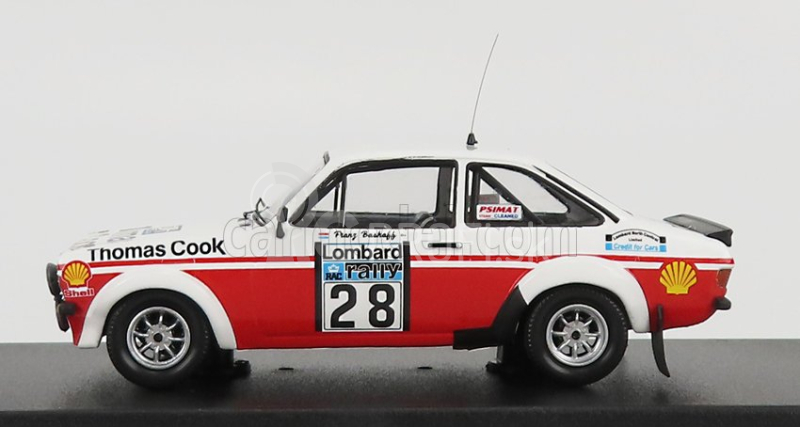 Trofeu Ford england Escort Mkii N 28 Rally Rac Lombard 1980 S.van Der Merwe - F.boshoff 1:43 Biela červená
