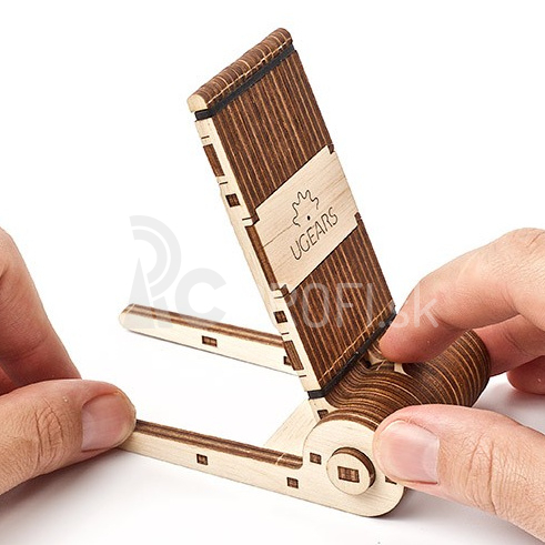 Ugears 3D drevené mechanické puzzle Skladací stojan na telefón