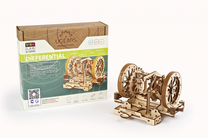 Ugears 3D drevené mechanické puzzle STEM vyučovanie diferenciálu