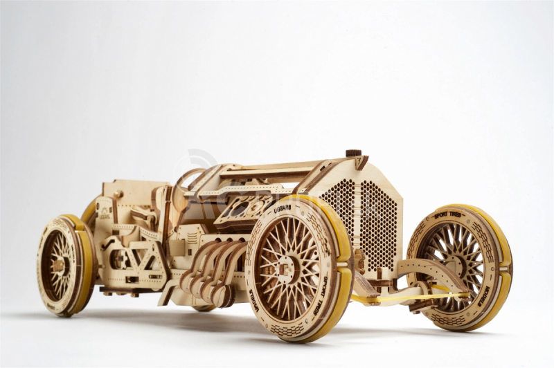 Ugears 3D drevené mechanické puzzle U9 Auto (Grand Prix)