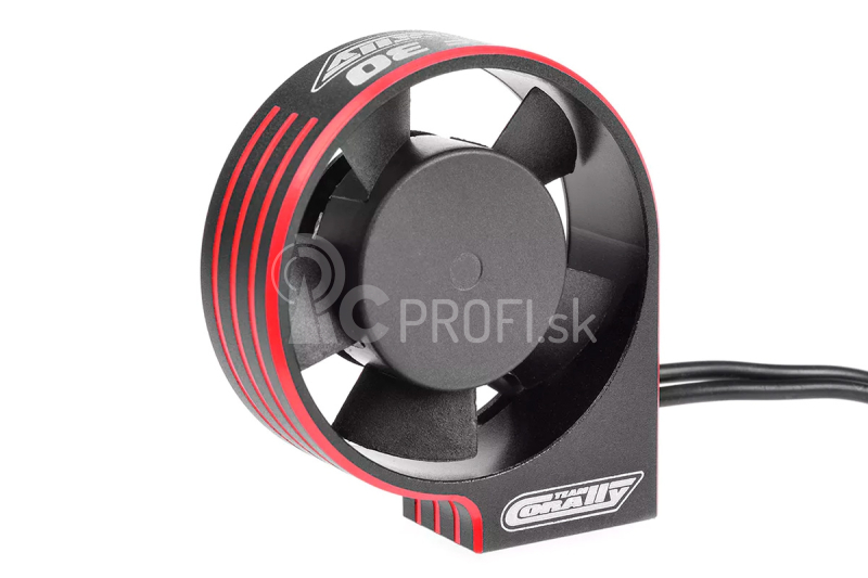 Ultra vysokorýchlostný hliníkový ventilátor 30 mm, čierny/červený - 6-8,4 V - konektor BEC čierny