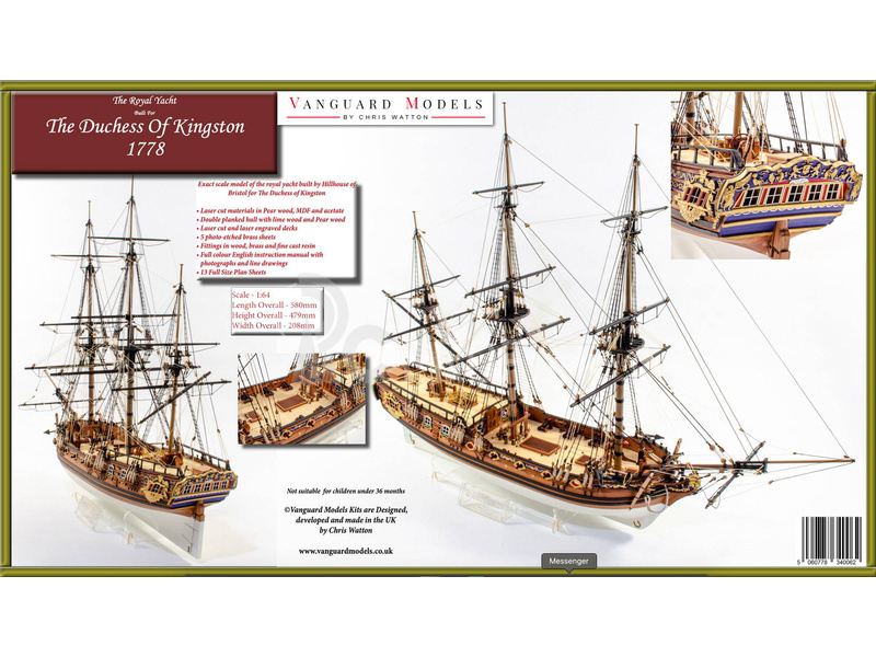 Vanguard Models Duchess of Kingston 1778 1:64