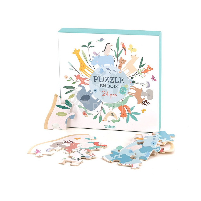 Vilac Okrúhly 24-dielny puzzle svet od Sarah Betz