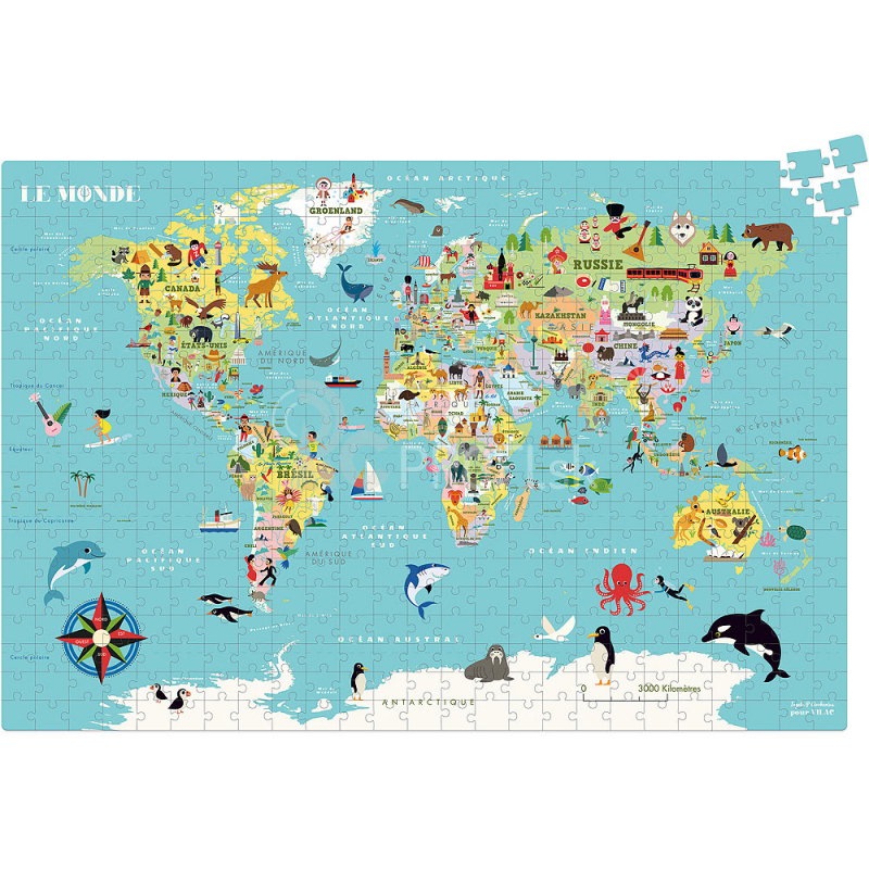 Vilac Puzzle Mapa sveta 500 dielikov