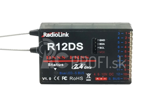 Vysielač AT10II s prijímačom R12DS + telem. modul