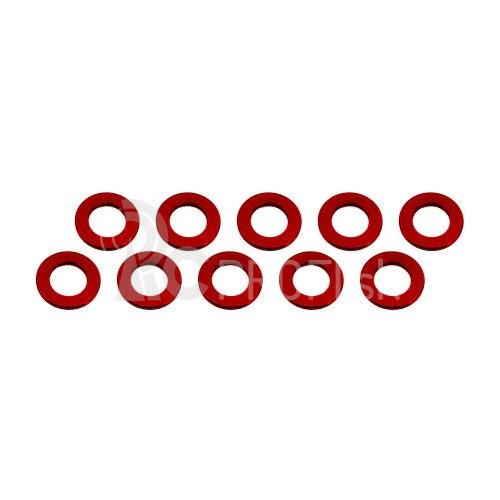3x6x0,5 mm alu podložky červené (10 ks)