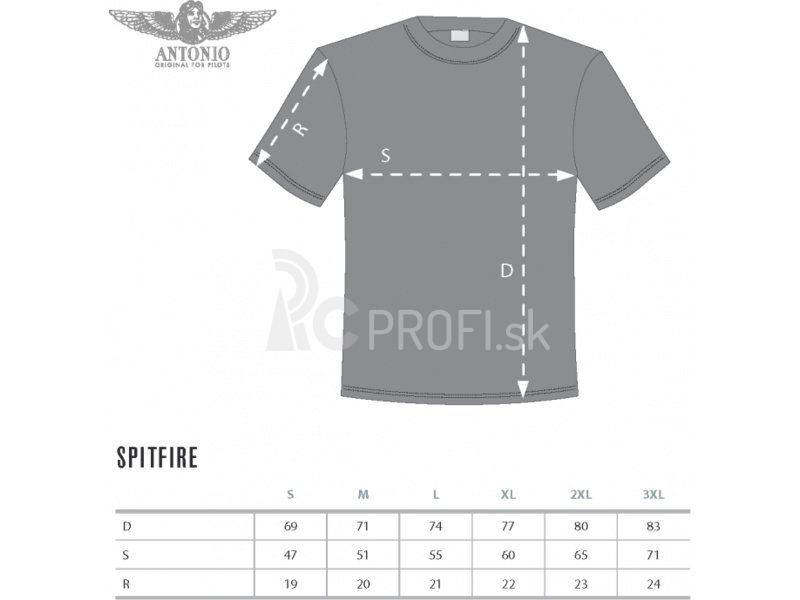Antonio pánske tričko Spitfire Mk-VIII XL