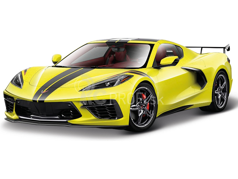 Bburago Corvette Stingray coupe 2020 1:43 žltá