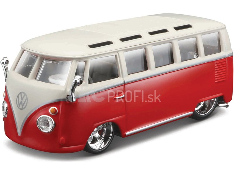 Bburago Volkswagen Van Samba 1:32 červeno-biela