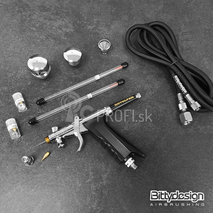 Bittydesign Revolver - viacúčelová airbrush pištoľ s tryskou 0,3/0,5/0,8 mm