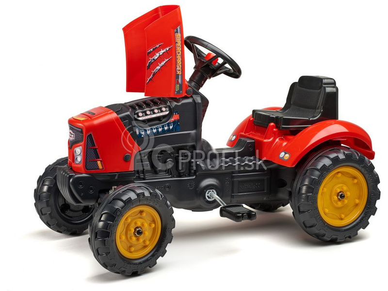 FALK – Šliapací traktor SuperCharger s vlečkou červený