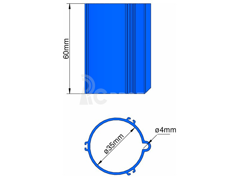Klima základňa 35 mm 3 stabilizátory modrá