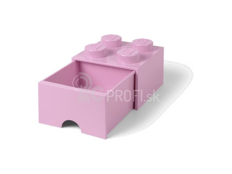 LEGO úložný box so zásuvkou 250x250x180mm – svetloružový