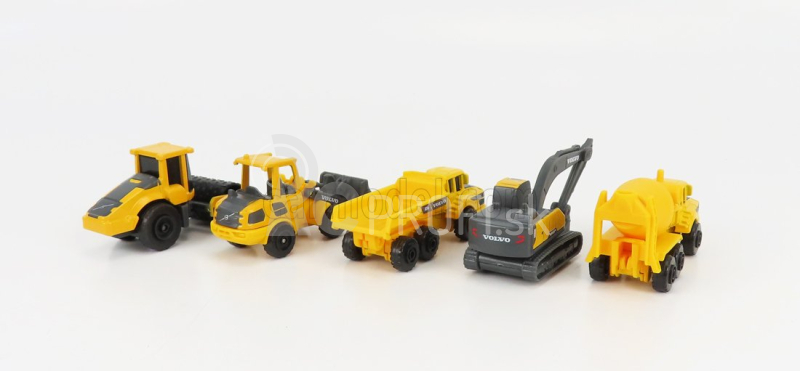 Maisto Volvo Set 5x Movimento Terra Scraper Excavator Truck 1:87 žlto-čierna