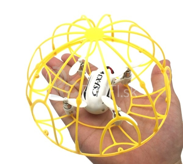 RC dron v klietke Photon Spirit, žltá