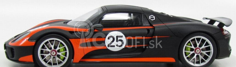 Spark-model Porsche 918 Spider N 25 Weissach Package 2013 1:18 Matná čierna oranžová