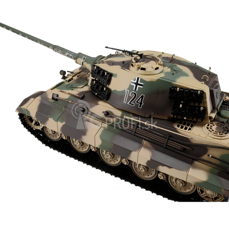 TORRO tank 1/16 RC Königstiger Henschel kamufláž – BB Airsoft + IR (kovové pásy)