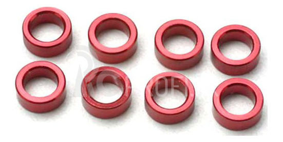Traxxas - distanční kroužek hliník červený (8)
