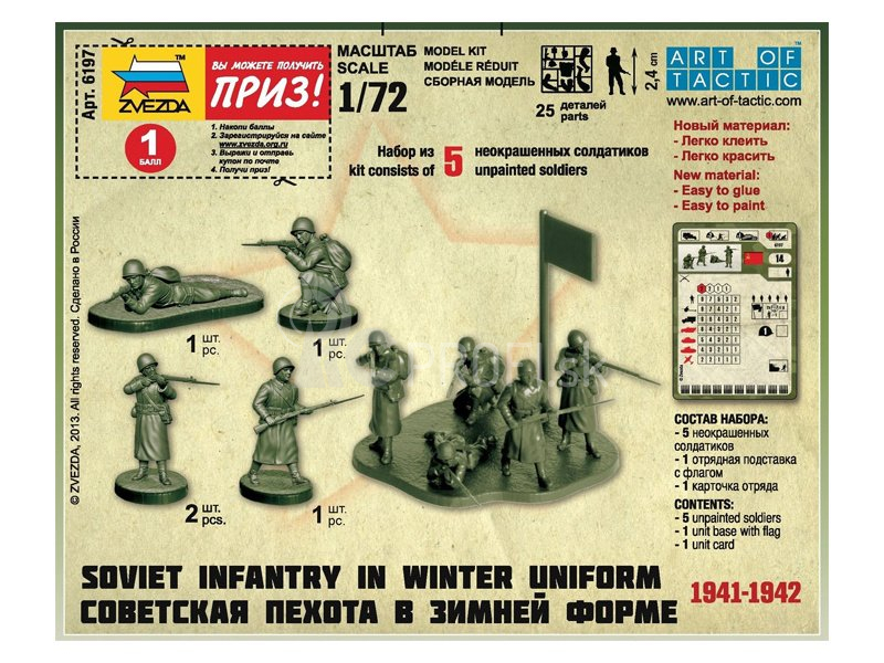 Zvezda figúrky – sovietska pechota (zimná uniforma) (1:72)
