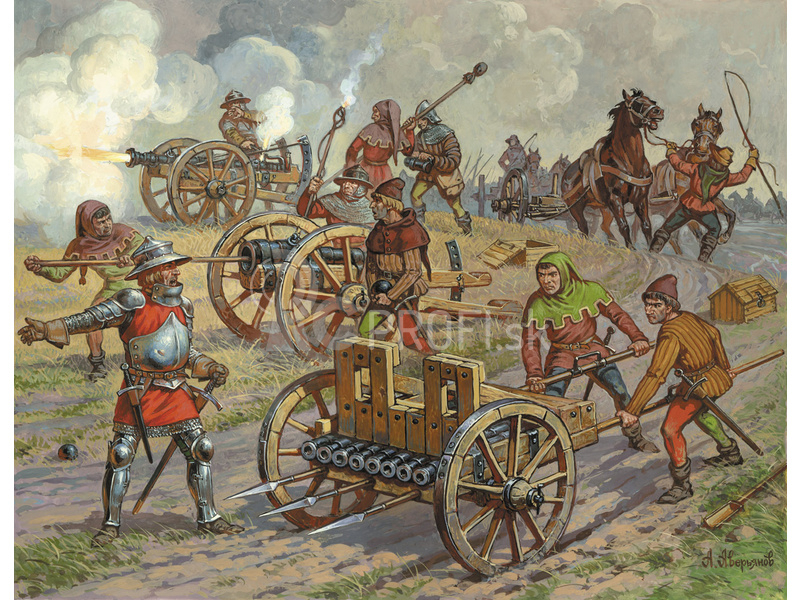 Zvezda figúrky Medieval Powder Artillery (1:72)