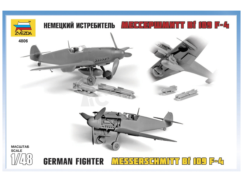 Zvezda lietadlo Messerschmitt Bf-109 F4 (1:48)